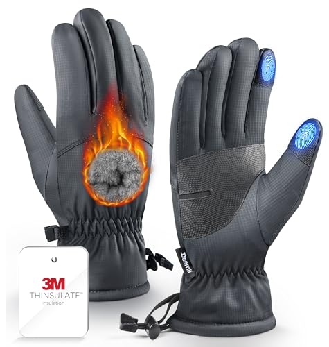 Deemii -10â„‰ Winter Gloves Men Women Made with 3M Insulation, Plush Lining Thermal Snow Gloves, Windproof & Water-Resisitant Gloves for Cold Weather, Touchscreen Fingers