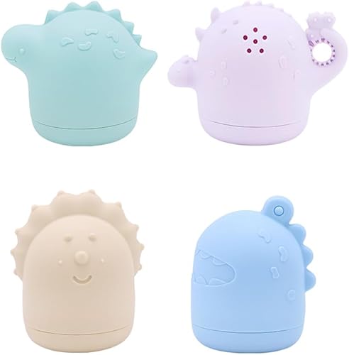 Juego de juguetes de baño sensoriales seguros para bebés y niños pequeños, juego de familia de dragones, sin BPA, de silicona de grado alimenticio,