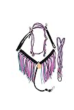 Pony tack set, fringe breast collar tack set, pony bitless