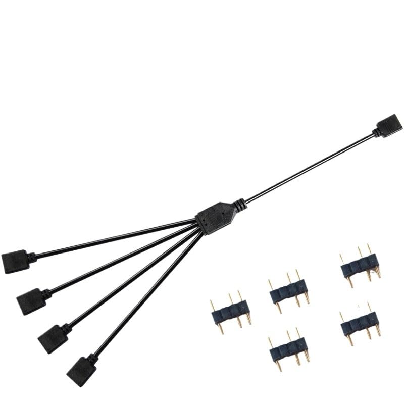 ARGB 5 V 3-pinowy adapter przedłużający 30 cm 1 do 1 2 3 4 5 12 V 4-pinowy rozdzielacz płyty głównej RGB SYNC (5 V 3-pinowy 1 do 4)