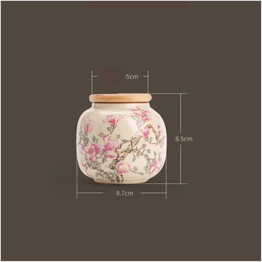 Tea Container Ru Kiln Loose Tea Storage Jar Ceramic Containers With Lid, Small Coffee Sugar Organizer