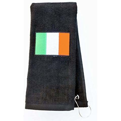 Mana Trading Custom Personalized Embroidered Golf Towel Irish Flag (Black) Cover