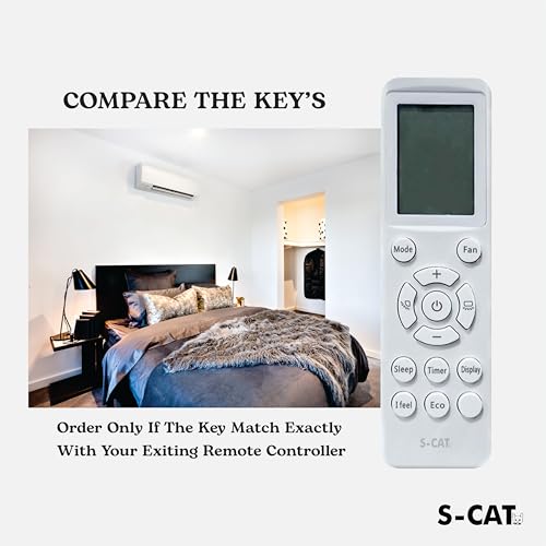 Image of S-CAT Compatible with Daikin AC Remote Control Model 247 (No Backlight) Suitable for 1 /1.5 /2 Ton Split /Window /Cassette AC (Match Old Remote Exactly, for Any Issues Contact Helpline)