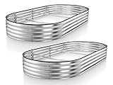 Galvanized Raised Garden Bed Outdoor // 8×4×1 ft (2-Pack) Planter Boxes Raised Beds for Outdoor Plan