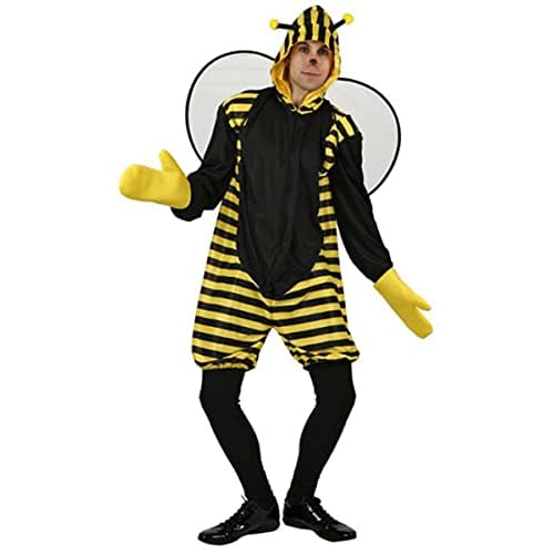Atosa | Disfraz Abeja para Hombre y Mujer | Incluye Mono Amarillo con Capucha, Alas y Guantes | Disfraz Original y Divertido para Adultos | Carnaval, Halloween y Fiestas Temáticas | Amarillo | XL