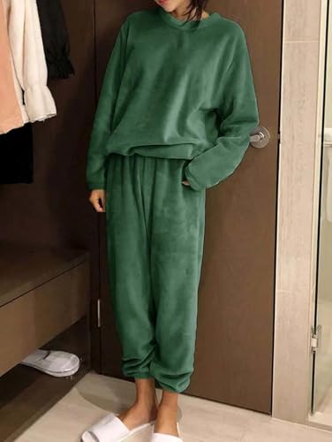 Image of KOTTY Women's Fleece Tracksuit Set | Woolen Co-ord Sweatpants for Winter | Loose Fit Winterset for Ladies