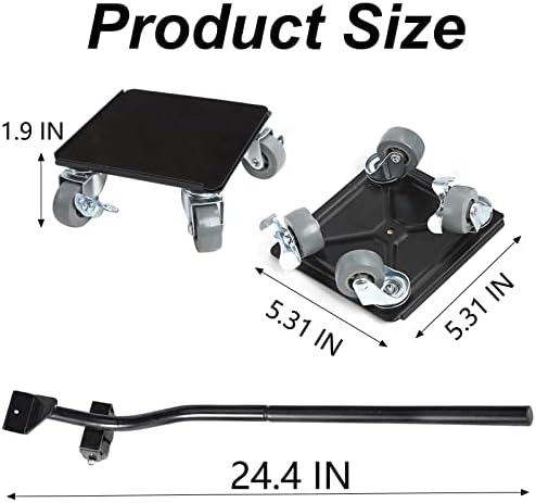 Furniture Moving Wheels, Heavy Furniture Lifter Sliders Movers Tool Set, 360° Rotation Castors, 800kg Load Capacity,Furniture Dolly (black)