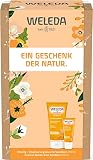 WELEDA Bio Geschenk Set Sanddorn 2022 - Naturkosmetik Geschenkbox Pflegeset bestehend aus Vitality Sanddorn Duschgel und Sanddorn Express Handcreme. Optimal zur täglichen Pflege von Körper & Händen