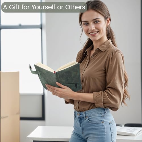 Thboxes A5 Ruled Journal Notebook, 360 Pages Leather Hardcover College Lined Journal Notepad 100GSM Thick Paper for Women Men Work Office School Writing & Note Taking, 5.7" X 8.5", Green - Image 6