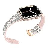 Niboow Correa para Apple Watch 38mm 40mm 41mm 42mm Series 11/10/9/8/7/6/5/4/3/2/1, Mujer Purpurina Silicona Correa para Apple iWatch SE 3/SE 2 - Gris