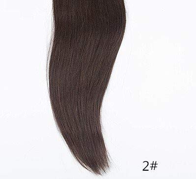 RemeeHi Human Hair Curly Hidden Micro Invisible Wire Hair Pieces For Women 80g 15 Inch 25cm 2# Dark Brown
