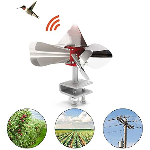 YsaAsaa Garden Bird Scarer, Stainless Steel Wind Power Bird Scarer, Pigeon Repellent Bird Repellent for Outdoor Orchard Garden Pest Control - 360 Degree Reflective Cover
