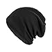 CLAPE Klassische Slouch-Beanie Schwarz Jersey Slouch Mütze Hollow Mütze Acryl Strickmütze Stoffmütze Schädel Cap Herren Damen