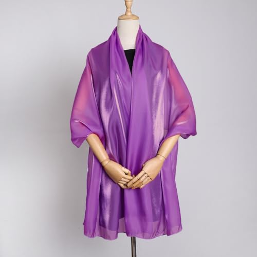 Huralona Women Silky Sheer Shawls and Wraps Shimmer Organza Pashmina Scarf for Evening Dresses Wedding Costume Party3