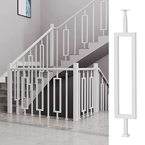 Barandilla blanca de 85 cm con kit de montaje en suelo para escaleras