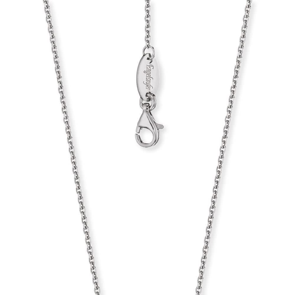 Engelsrufer Angel Whisperer Women's 925 Sterling Silver Rhodium Plated 1.9 mm Anchor Chain Necklace of Length 45 cm + 3 cm