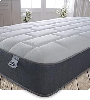 Starlight Beds  90cm x 200cm European Size Mattress. 7.5 Inch Deep Sprung European Size Foam Free Mattress Finished with a Luxurious Soft Cool Touch Top Panel and Grey Border (90cm x 200cm)