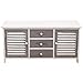 Rebecca Mobili Credenza Bassa per TV, mobiletto Porta TV con 2 Ante 3 cassetti, Legno, Bianco Grigio, Stile Vintage, per Soggiorno Ingresso - Misure: 44 x 90 x 34 cm (HxLxP) - Art. RE6080