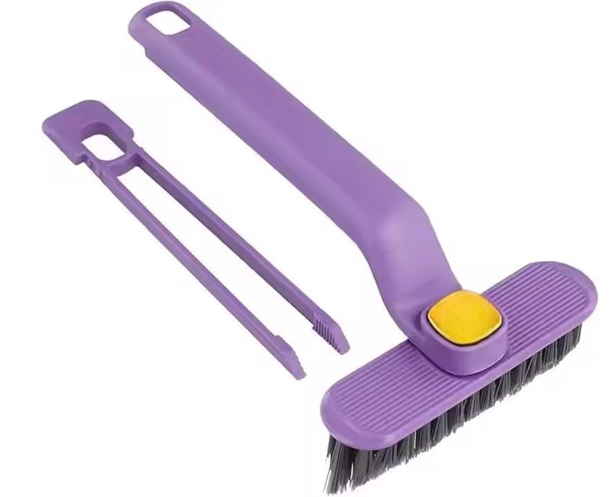 Image of AS Industries Multi-Function Bathroom Plastic Cleaning Brush,Tiles Cleaning Brush,Hard Bristle Rotating Crevice Gap Cleaning Brushes for Bathroom,Floor Cleaner Brush(Multi Colour)