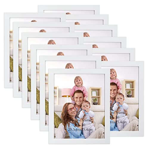 Giftgarden 12 Stück Bilderrahmen Set 20x25 cm für 25x20 Fotos und Bilder, Moderne Weiß Fotorahmen Collage, Wand- oder Tischaufsteller - Geschenk Freund