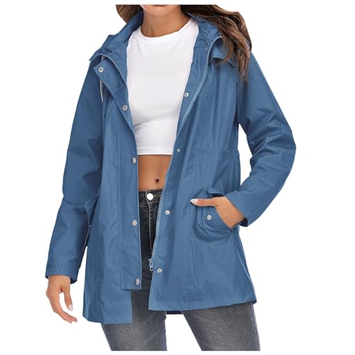 Manteau de pluie pour femme long coupe-vent doublé outdoor