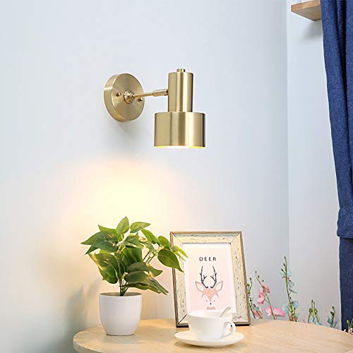 Applique LED E27 cuivre avec réglage d'angle pour salon et chambre