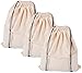 MISSLO Set of 3 Cotton Breathable Dust-Proof Drawstring Storage Pouch Multi-Functional Bag. Pack 3 S