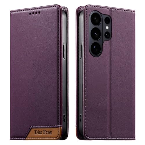 Étui en cuir violet Galaxy S23 Ultra : la protection portefeuille premium par excellence