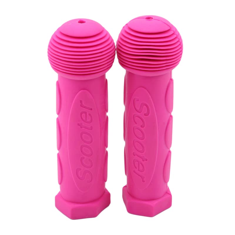 WANGBINGXING Fahrradgriffe Gummigriff Griff Fahrrad Lenker Griffe Abdeckung Anti-Skid Fahrrad Dreirad Skateboard Roller for Kind Kinder Blau Rot MTB Griffe(Rose red) Sport & Freizeit