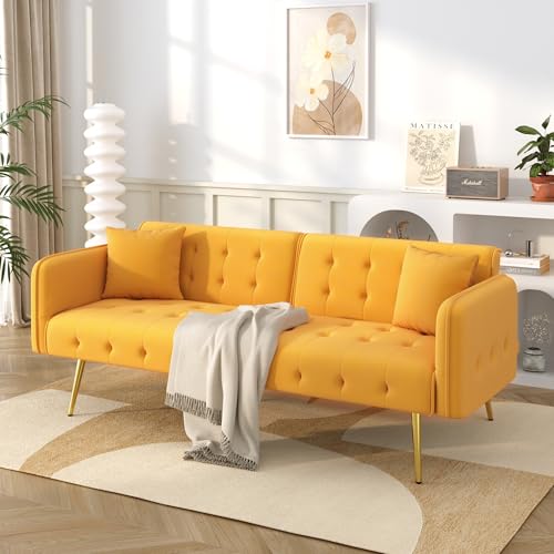 ZKLOEP Sofá cama multifunción de dos plazas con función de cama, respaldo ajustable+reposabrazos de varios dígitos. Moderna cama plegable para el salón de terciopelo. Amplia zona de dormitorio