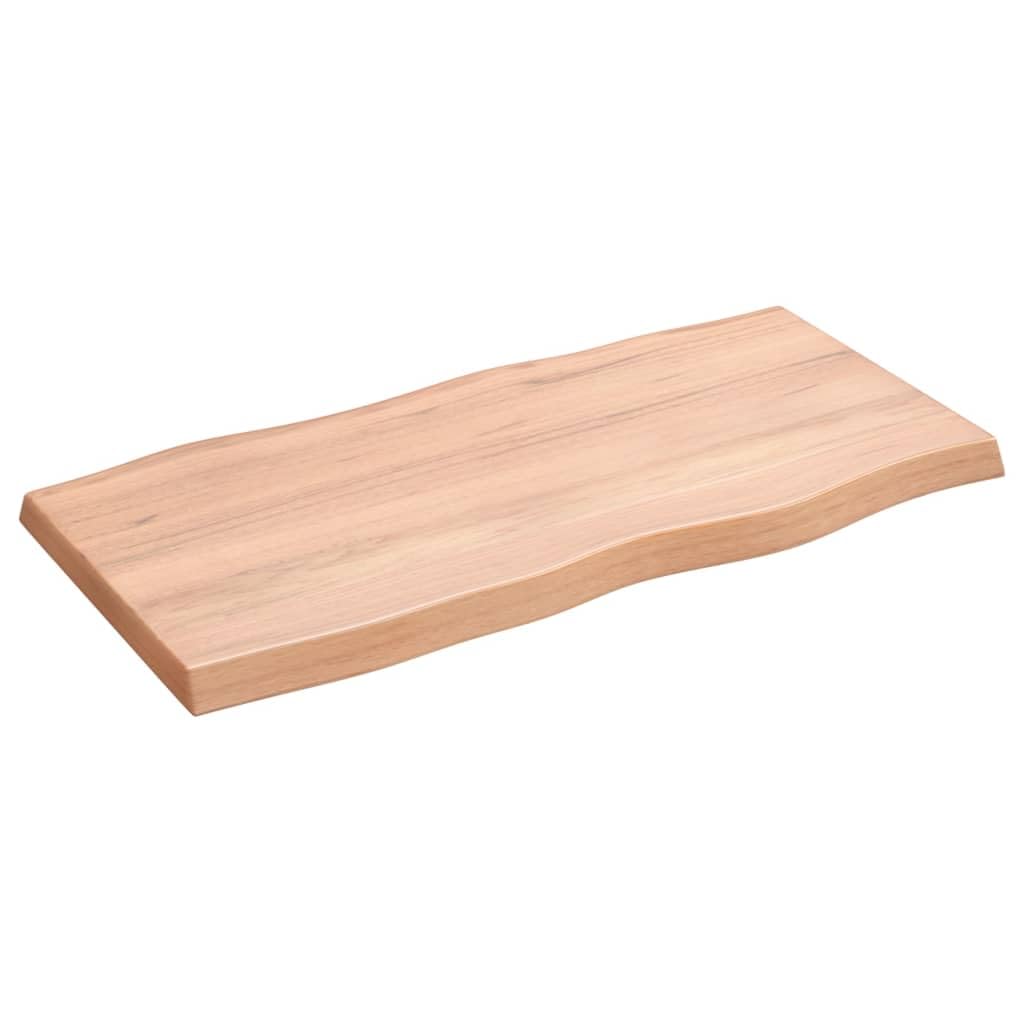 Massivholz Tischplatte aus Eiche 80x40x2-4 cm, behandelte Naturkante für schreibtisch arbeitsplatte ersatz, DIY bauen renovieren, passend für untergestell, Tischoberfläche