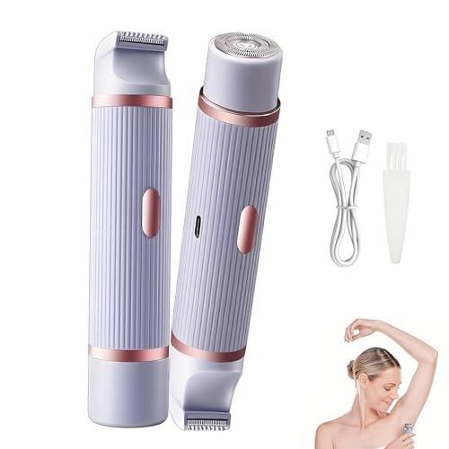 Afeitadora 2025 para mujer, afeitadora corporal 2 en 1, removedor de pelo recargable de doble cabeza, IPX7, impermeable, recortadora de pelo húmedo y seco para bikini, axilas, piernas, brazos, cuerpo