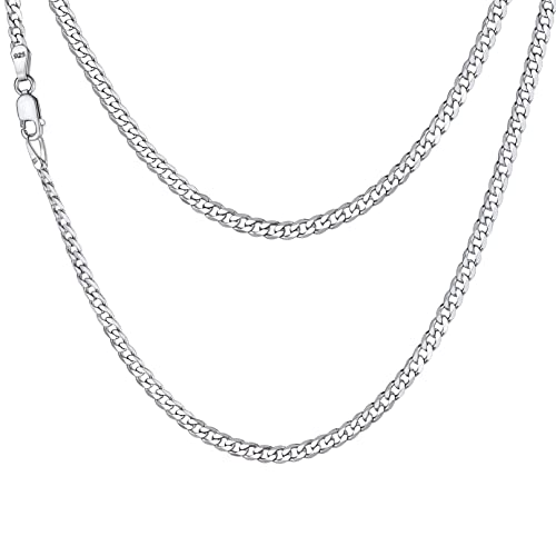 Collier en chaîne maille cubaine argent 925 pour homme et femme