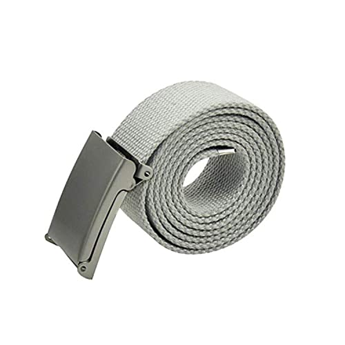 Trimming Shop Men's Webbing Belt Army Combat Style 51 Inch Grey