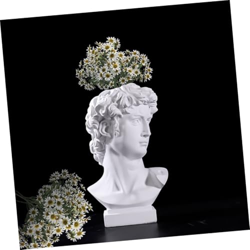 Vase buste David en résine pour fleurs et décoration de bureau