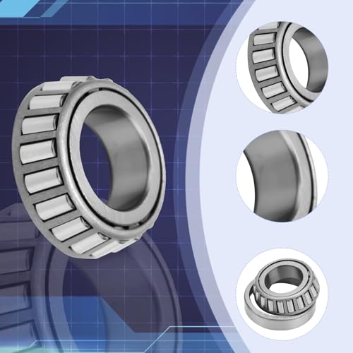 2 Sets Trailer Axle Wheel Hub Bearings Kit, L44643/L44610 Bearing Set Tapered Roller Bearings Accessories Parts Fit for 1\'\' ID 1.98\" OD with 12192TB Grease Seals, Dust Covers and Cotter Pins - Thumbnail 4