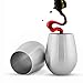 Tilevo Stainless Steel Wine Glasses - Set of 2 Stemless Premium Grade 18/8 Stainless Steel Glass for Red & White Wine Unbreakable, BPA Free, Shatterproof Metal Drinking Tumblers with Gift Box