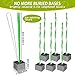 Joewuzun 9.3in Baseball Base Plugs with Extended Tassel Heavy Duty Base Plugs for Baseball Field Base Plugs Easy View Baseball Base Anchors for Yard Tear Resistant Green- 6 Pack