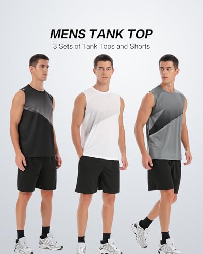 BOOMCOOL Tank top Men Shirt & Short Workout Sleeveless Gym Clothes Quick Dry for Active2