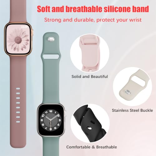 6 Pack Sport Silicone Bands Compatible with Apple Watch Band Women Men by Slimband - Used condition - Image 2