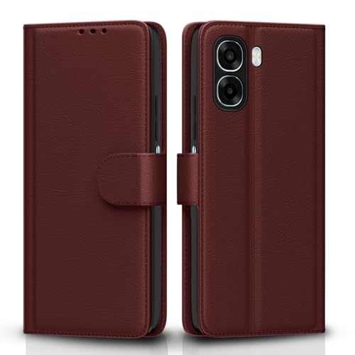 Image of Amazon Basics Flip Cover for Oppo K14x 5G / Oppo A6x 5G / Oppo A6s Leather Finish | Wallet Stand and Shock Proof | Inside TPU with Card Pockets | Complete Protection Flip Case (Brown)
