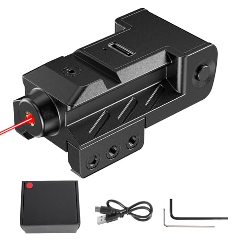 Mirino laser tattico con laser rosso, compatibile con slitte Picatinny/Weaver