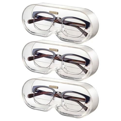 UVKDEENK 3 Pack Sunglasses Organizer with Lid, Eyeglasses Holder Wall Mounted Stackable Eyewear Display Case Hanging Glasses Storage Box Stand for Home Office Dorm Entryway Closet Door Bedroom Decor
