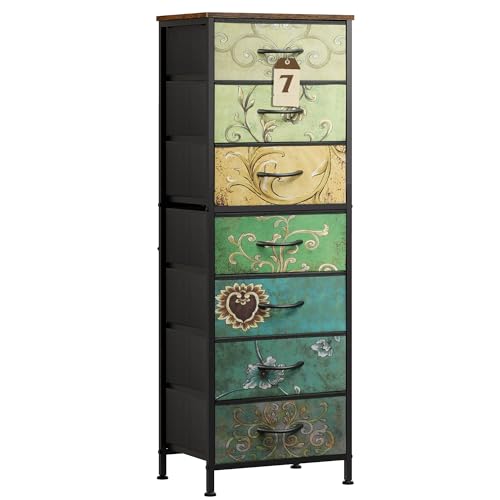 WLIVE Tall Dresser for Bedroom, 7 Drawer Dressers & Chests