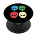 Vintage Alien Heads Halloween partito astronave amante alieno PopSockets PopGrip Intercambiabile