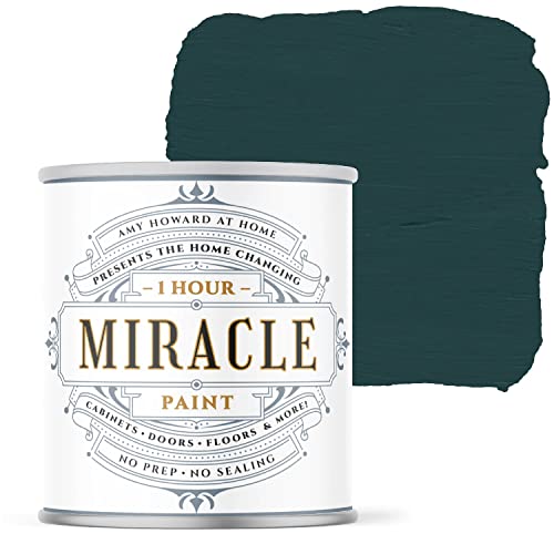 AMY HOWARD AT HOME - One Hour Miracle Paint - Water-Based Enamel Paint - Scrubbable Eggshell Finish Furniture Paint - All In One Paint - No Stripping, Sanding, or Priming - 32 OZ - Brooks Grey