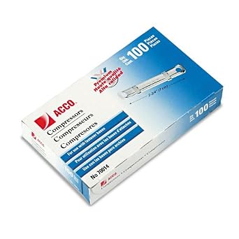ACCO Products - ACCO - Compressors for File Fastener Prong Bases, 100/Box - Sold As 1 Box - 16% Thicker Steel. - No Sharp Edges. - Matte Finish.
