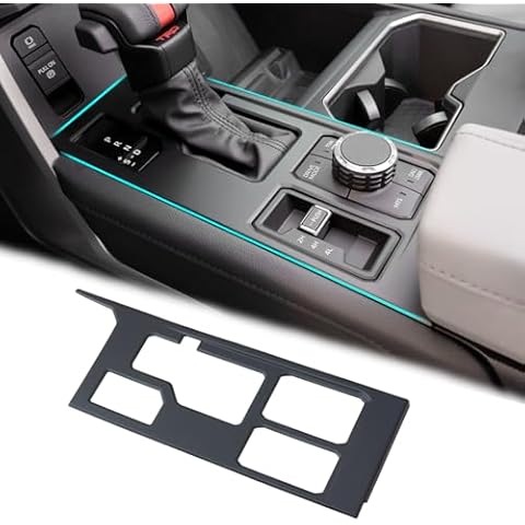 JDMCAR Central Control Gear Shift Panel Trim Cover Compatible with 2022 2023 2024 2025 Toyota Tundra/Sequoia Accessories, Gear Shift Control Anti-Scratch Panel Decorative Sticker -Matte Black Cover
