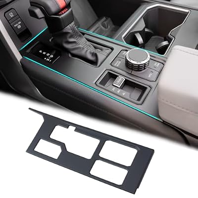 JDMCAR Central Control Gear Shift Panel Trim Cover Compatible with 2022 2023 2024 2025 2026 Toyota Tundra/Sequoia Accessories, Gear Shift Control Anti-Scratch Panel Decorative Sticker -Matte Black