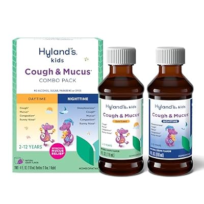 Hyland's Kids Cough Syrup & Mucus Relief 2-Pack (Day + Night) Grape 8 fl oz